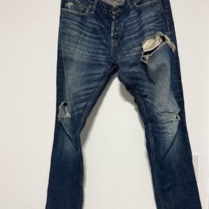 Hollister Men’s Distressed Denim Jeans Blue Size 34x34